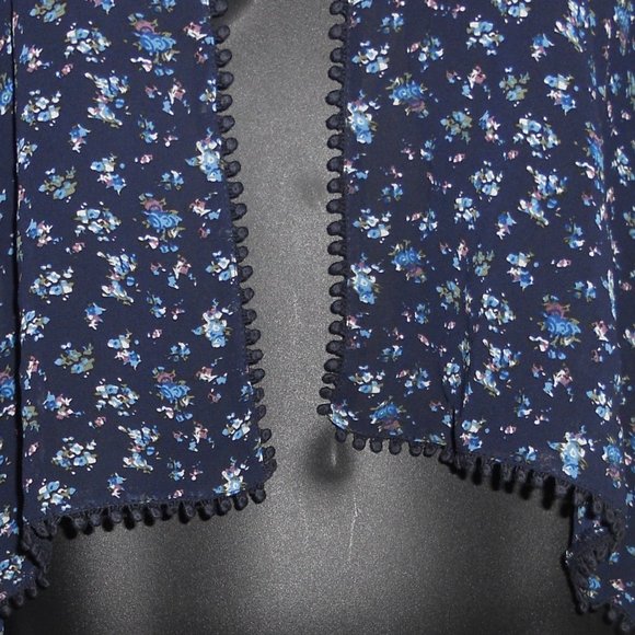 Blue Floral Kimono Coverup - Picture 5 of 10